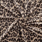 Gebreide Velvet Stof Luipaard XL Beige – Superzacht & Rekbaar