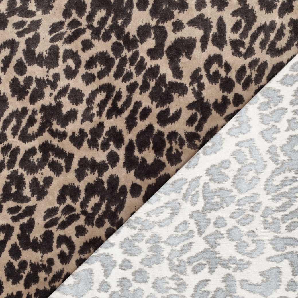 Gebreide Velvet Stof Luipaard XL Beige – Superzacht & Rekbaar