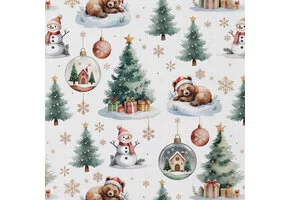 Katoen Poplin Kerststof – Bearnoel