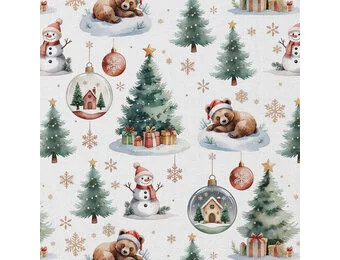 Katoen Poplin Kerststof – Bearnoel