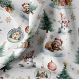 Katoen Poplin Kerststof Bearnoel – Lief & Feestelijk