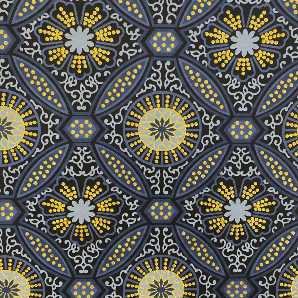 Wax Katoen Stof Sura Grijs Goud – 100% Katoen met Metallic Accent