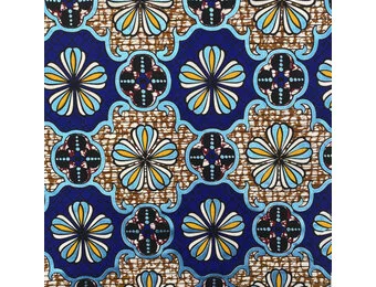 Wax Katoen Stof Dakar Blauw