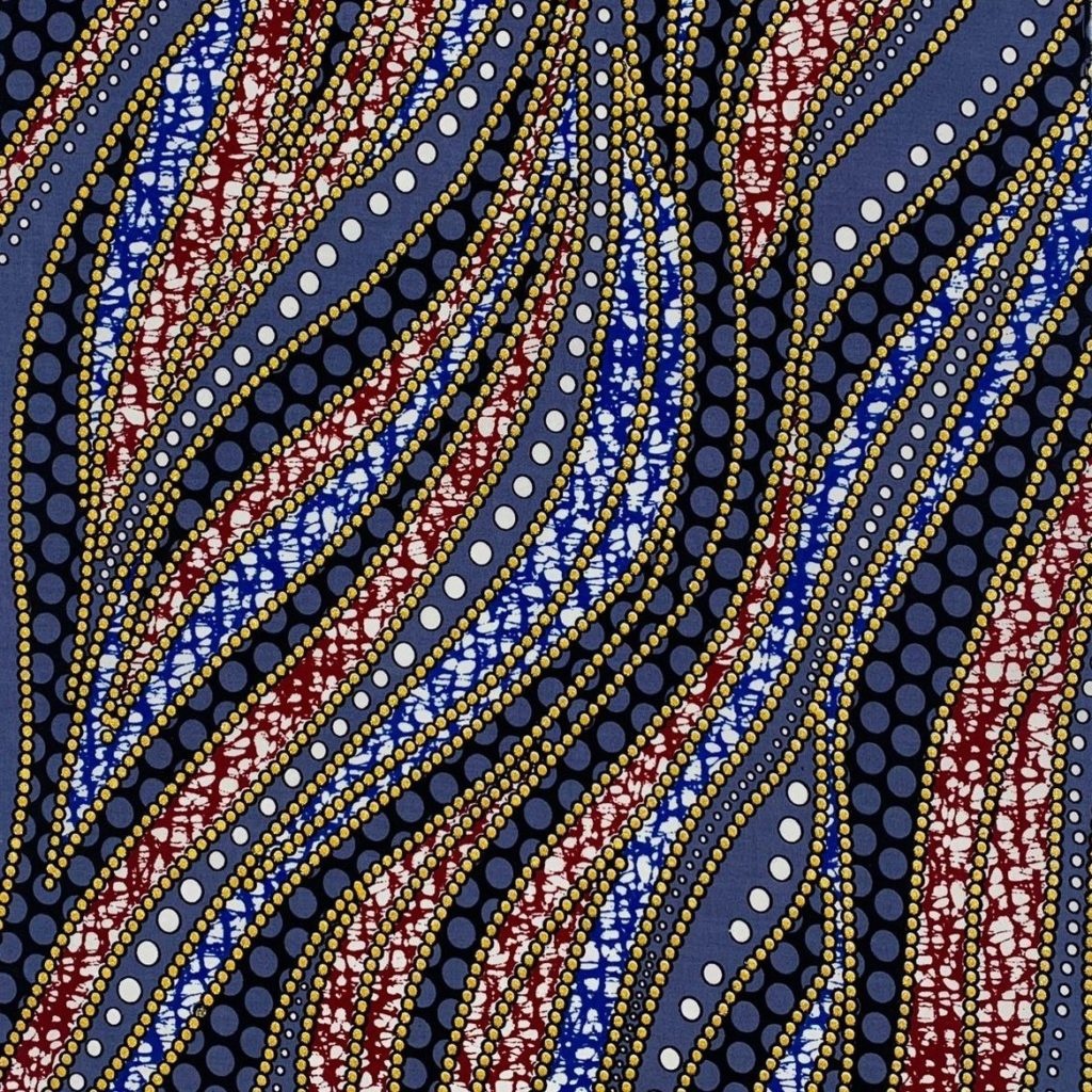 Wax Katoen Stof Nubia Grijs Goud – Afrikaanse Print