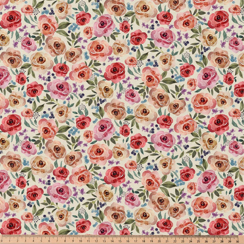 Katoen Poplin Honorine Bloemen – Romantisch & Kleurrijk