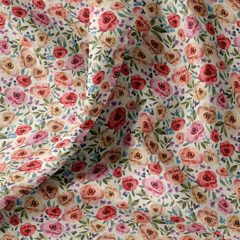 Katoen Poplin Honorine Bloemen – Romantisch & Kleurrijk