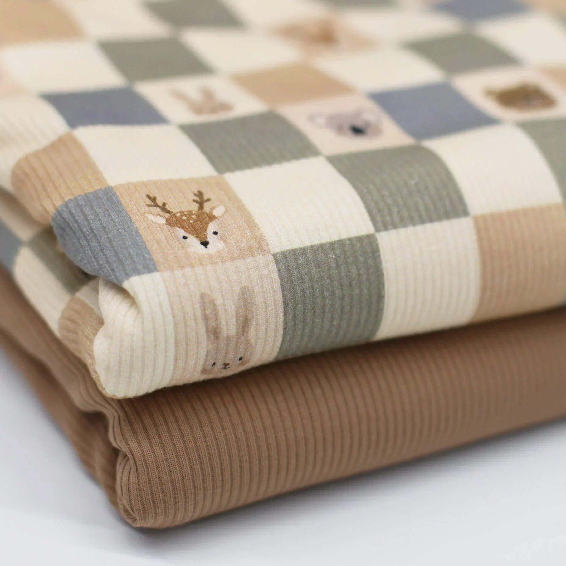 Rib Jersey Stof Dieren Blokken 30 mm – Speels & Zacht