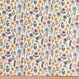 Hydrofiel Katoen Maddy Bloemen – Zachte Bloemenprint Ecru/Lila