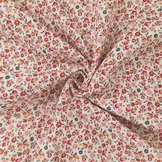 Hydrofiel Katoen Mini Bloemen – Latte/Roze – Zacht & Ademend