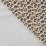 French Terry Stof Panterprint Zand – Speels met Gouden Glitter