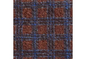 Bouclé Teddy Stof Ruit – Bruin/Blauw