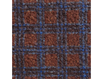 Bouclé Teddy Stof Ruit – Bruin/Blauw