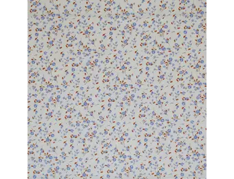 Poplin Katoen Digitale Print - Blauwe Minibloemen