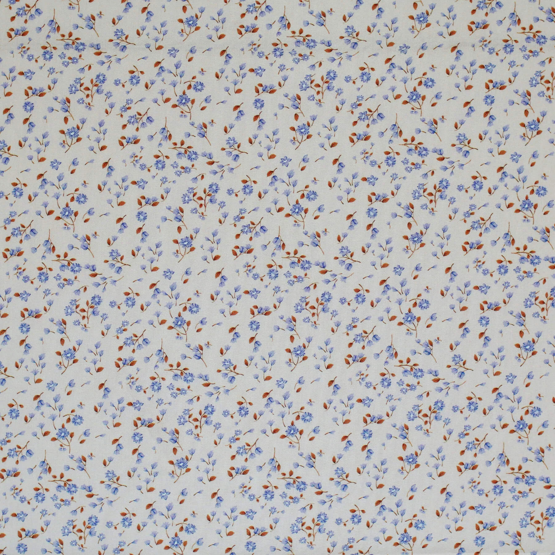 Poplin Katoen Stof - Blauwe Minibloemen - Fris & Verfijnd
