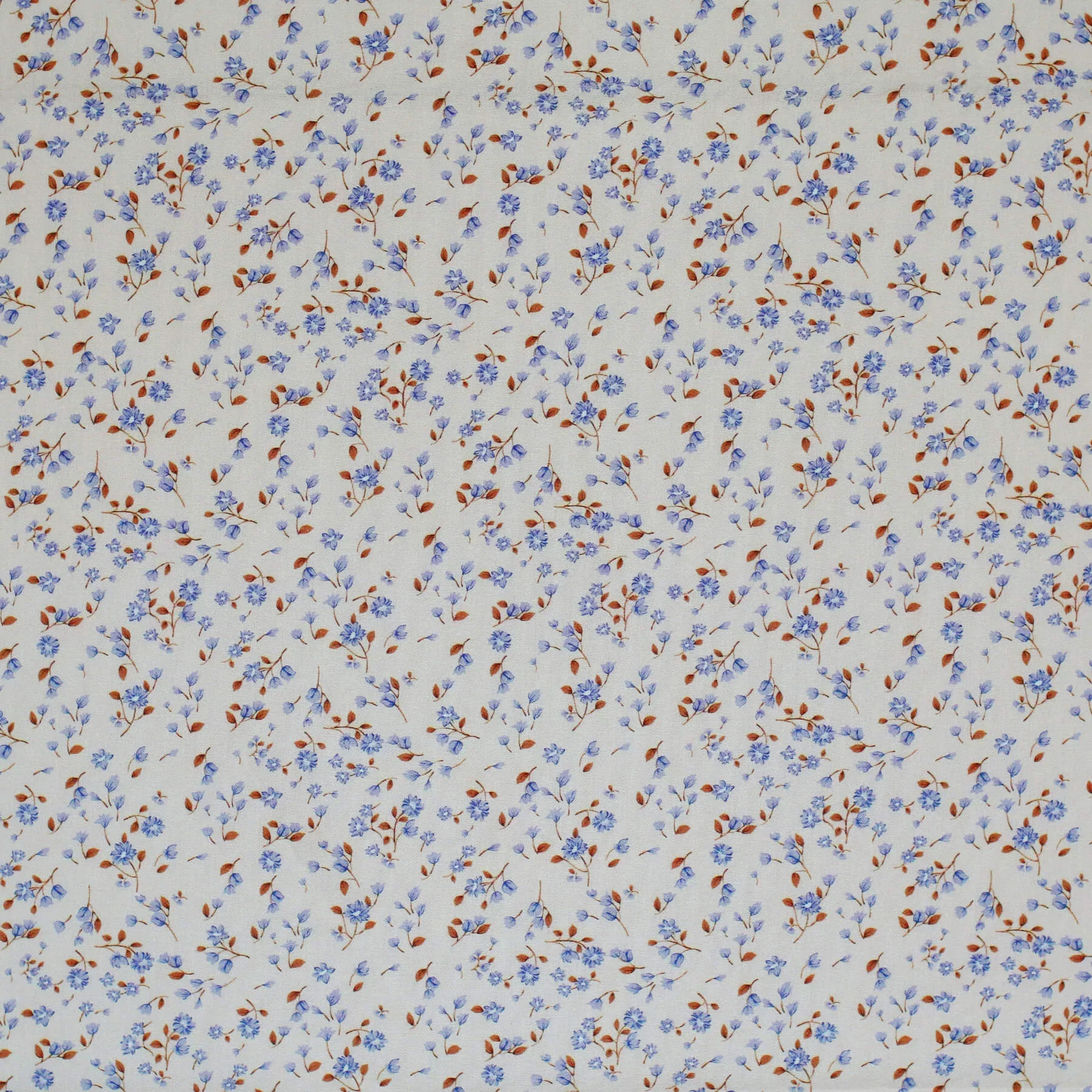 Poplin Katoen Stof - Blauwe Minibloemen - Fris & Verfijnd