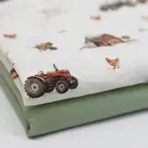 Poplin Katoen Stof - Boerderijdieren - Landelijk & Lief