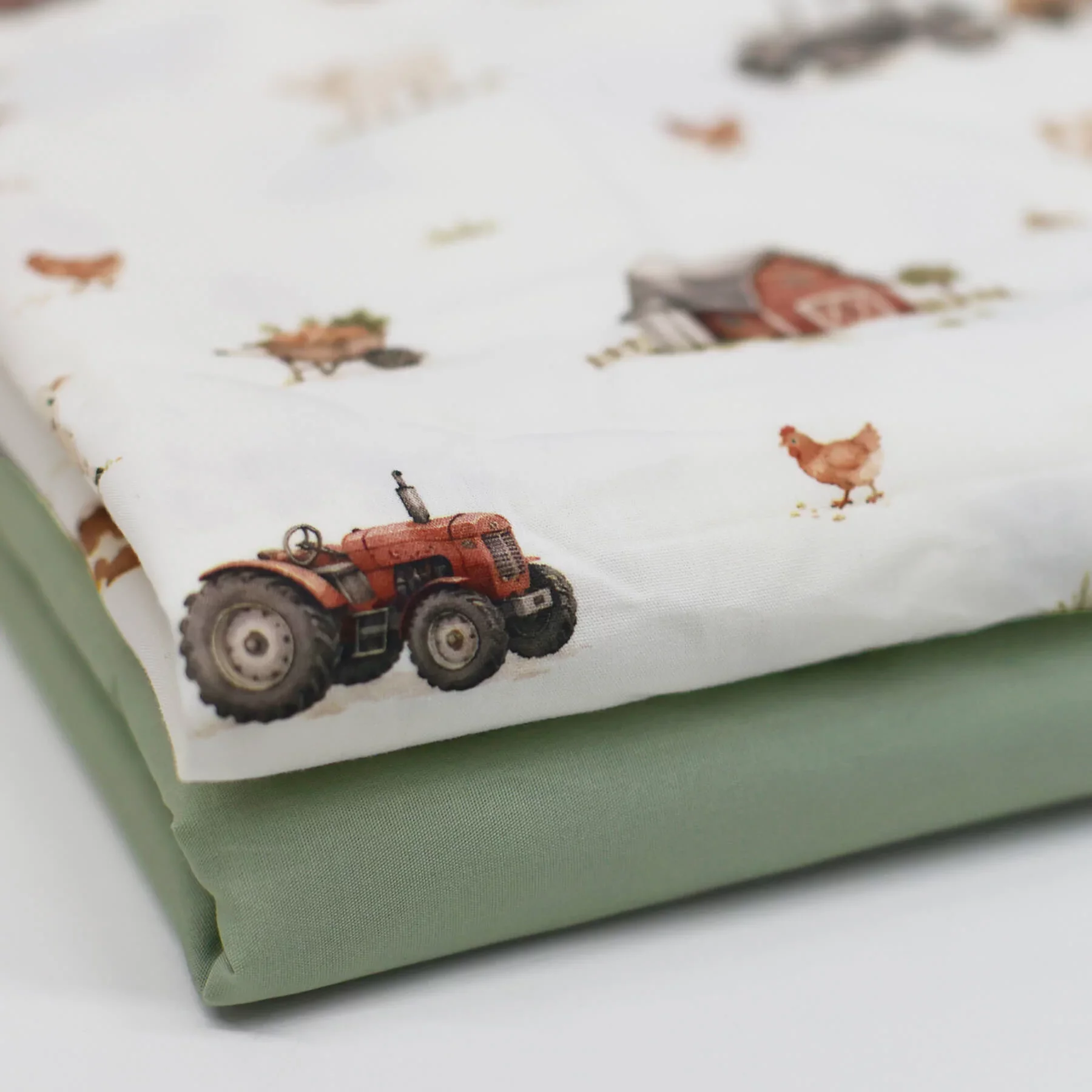 Poplin Katoen Stof - Boerderijdieren - Landelijk & Lief