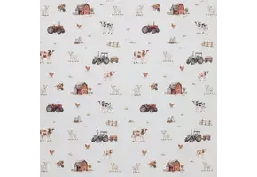 Poplin Katoen Digitale Print - Boerderijdieren