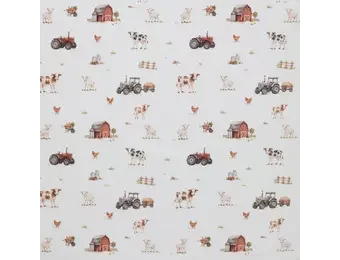 Poplin Katoen Digitale Print - Boerderijdieren