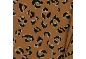 Katoen Corduroy Babyrib Panter – Camel/Zwart