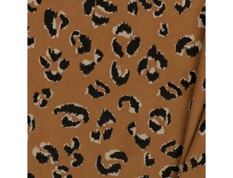 Katoen Corduroy Babyrib Panter – Camel/Zwart