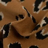 Katoen Corduroy Babyrib Panter Camel/Zwart – Stoere Ribstof