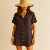 Fijne Linnen Stof Donker Bruin – Stone Washed & Natuurlijk