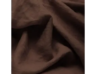 Fijne Linnen Stof (Stone Washed) Donker Bruin
