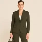 Stretch Gabardine Stof (Bamboe Touch) Leger Groen | Stoffen Online