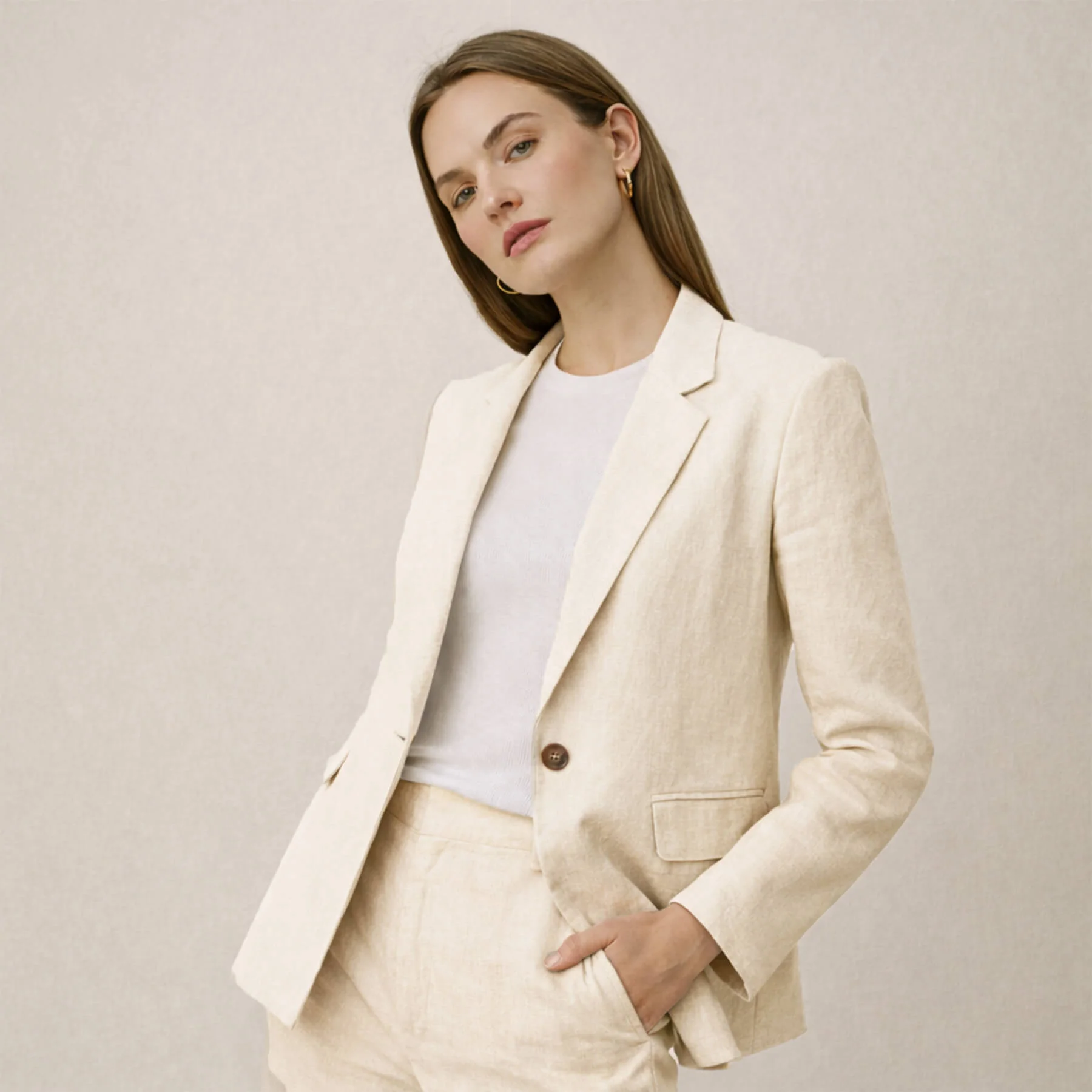 Linnen Stof Naturel Beige – Enzymgewassen voor Mode & Interieur