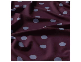 Viscose Stof Stippen Peyton – Aubergine/Denim