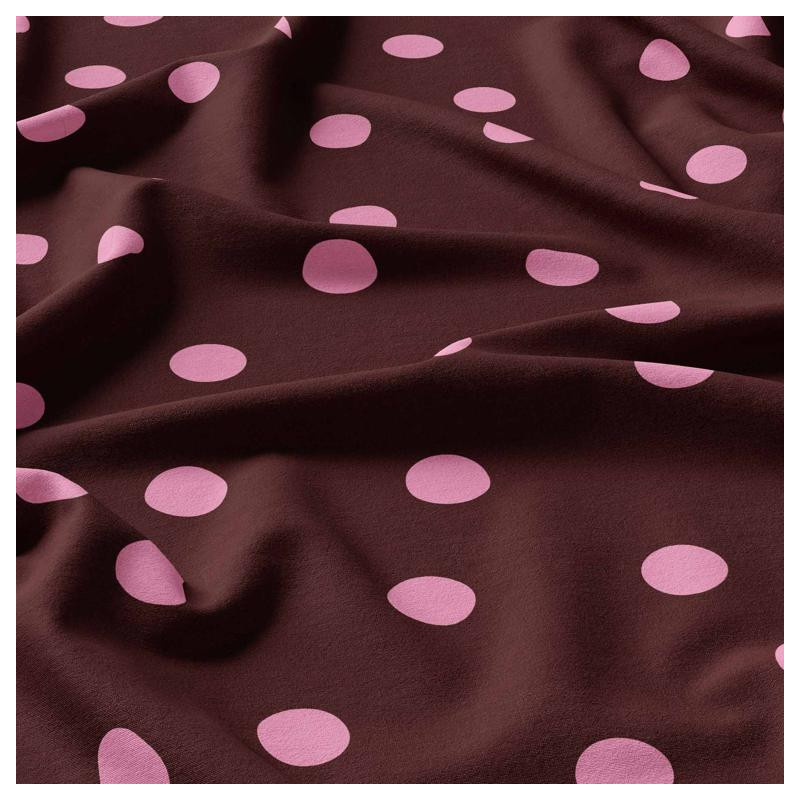 Viscose Stof Stippen Peyton – Bordeaux/Rose | Stoffen Online