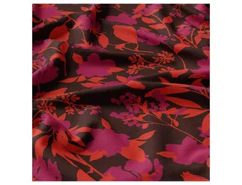 Viscose Stof Bloemen Meimei – Zwart/Rood