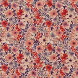Katoen Stof Bloemen Giada Rood/Blauw | Stoffen Online