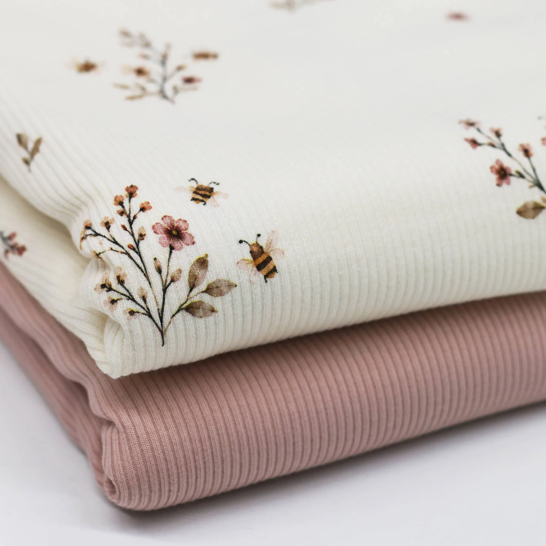 Rib Jersey Stof Honingbijen – Lief & Natuurlijk