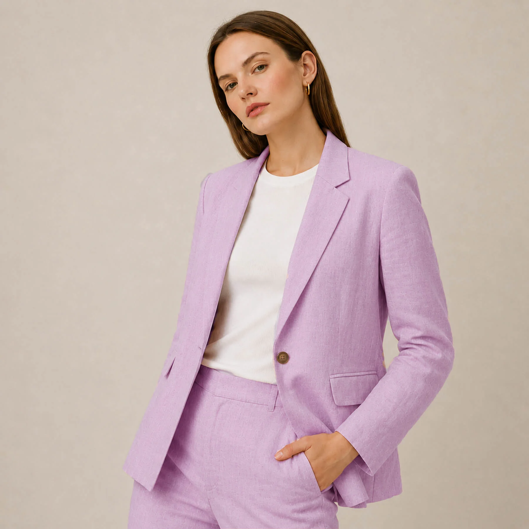 Linnen Stof Pastel Lila – Enzymgewassen voor Mode & Interieur