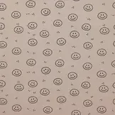 Rib Jersey Stof Smiley Donker Beige – Hip, Zacht & Comfortabel
