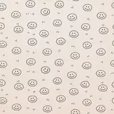 Rib Jersey Stof Smiley Licht Beige – Speels, Zacht & Rekbaar
