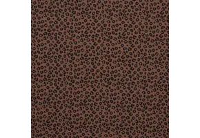 Rib Jersey Stof Bedrukt - Luipaardprint Bruin