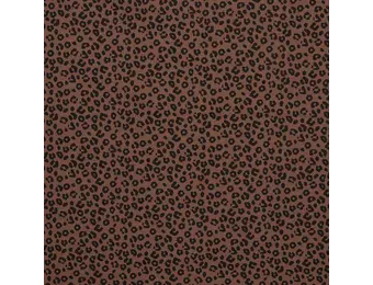 Rib Jersey Stof Bedrukt - Luipaardprint Bruin