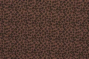 Rib Jersey Stof Bedrukt - Luipaardprint Bruin