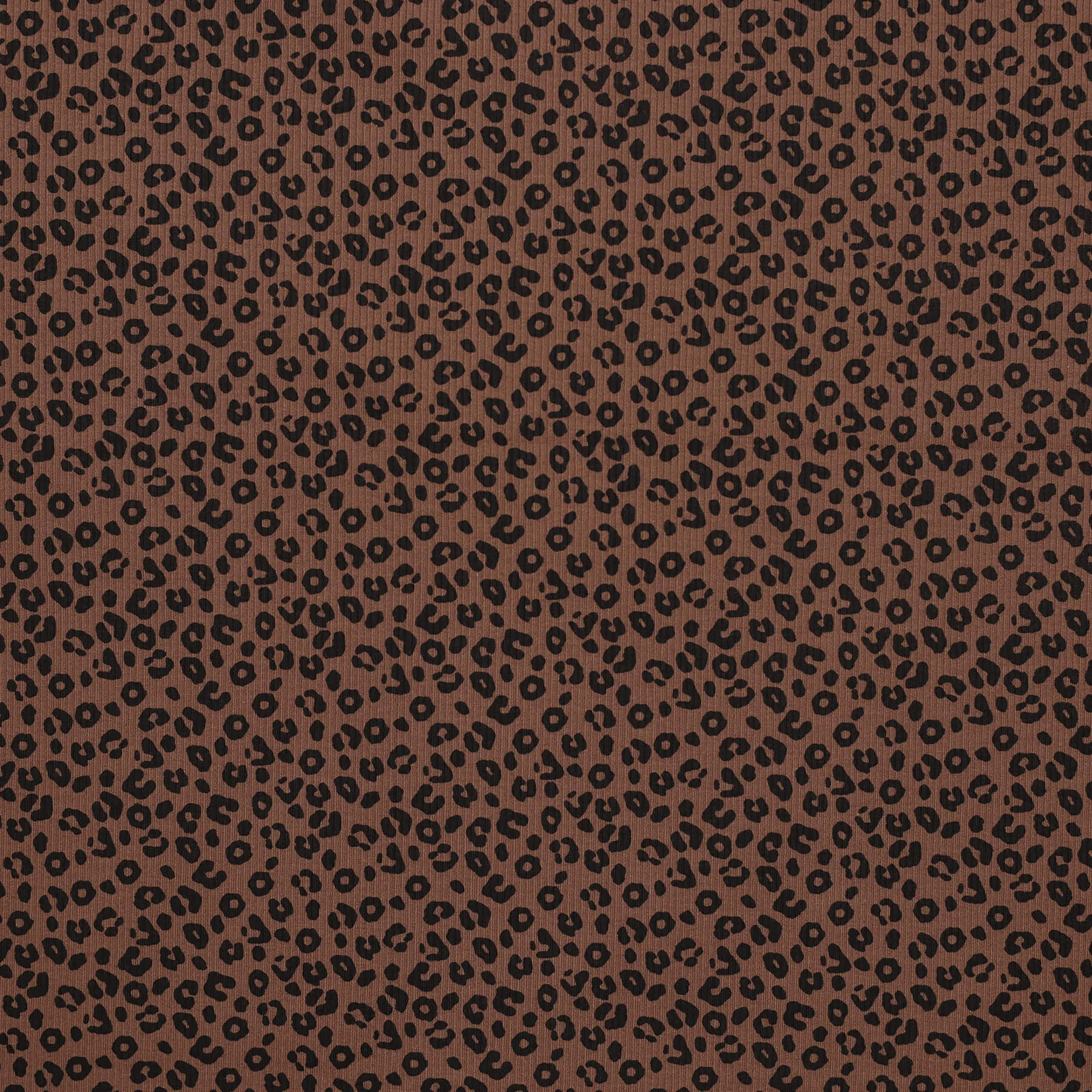 Rib Jersey Stof Luipaardprint Bruin – Stoer, Zacht & Ademend