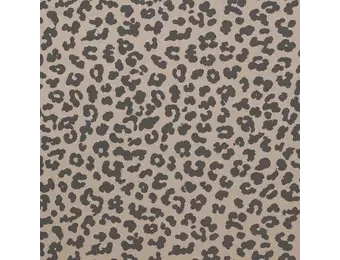 Rib Jersey Stof Bedrukt - Grote Luipaard Donker Beige