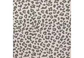 Rib Jersey Stof Bedrukt - Grote Luipaard Licht Beige