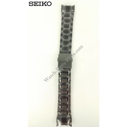 Seiko Seiko Sportura Horlogeband Zwart Staal 21mm 7T62-0KV0