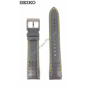 Seiko Seiko SNAE67 Watch Band 7T62-0KV0 21mm black & yellow stitching
