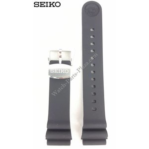 Seiko SEIKO Turtle Horlogeband Zwart Rubber 22mm SRP777