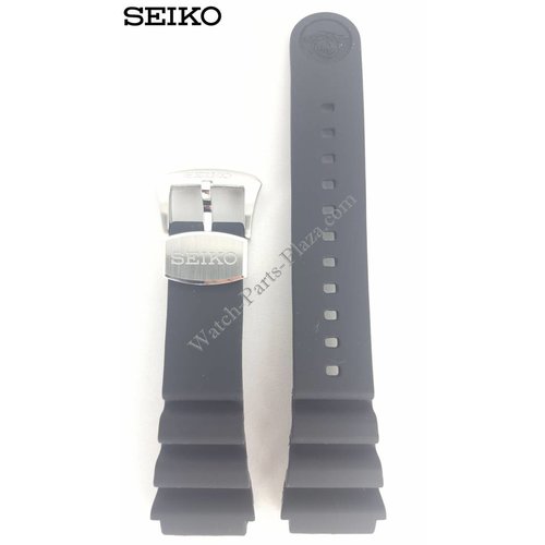Seiko Banda de reloj SEIKO Tuna Black Silicon 22 mm SRP655