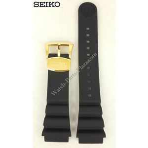 Seiko SEIKO SRPA82 Correa de reloj de silicona negra 22 mm
