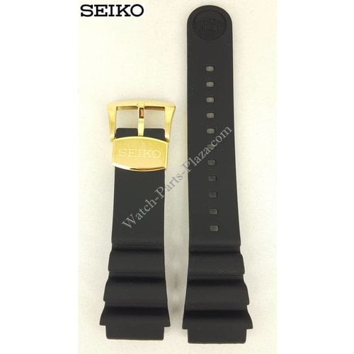 Seiko SEIKO SRPA82 Correa de reloj de silicona negra 22 mm